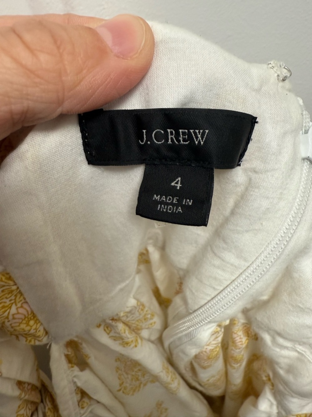 J.crew White Floral Tiered Tie Back Sleeveless Midi Dress Size 4 - Picture 7 of 7